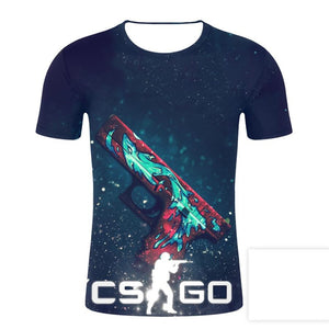 CS GO GLOCK-18 / WATER ELEMANTAL 3D GAMER T SHIRT