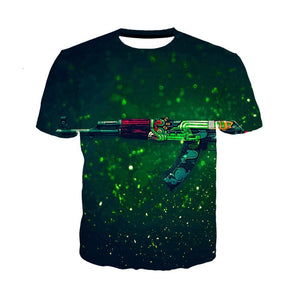 CS GO AK-47 FIRE SERPENT 3D GAMER TSHIRT