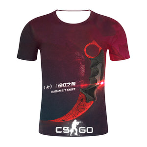 CS GO KARAMBIT / CRIMSON WEB 3D GAMER T SHIRT