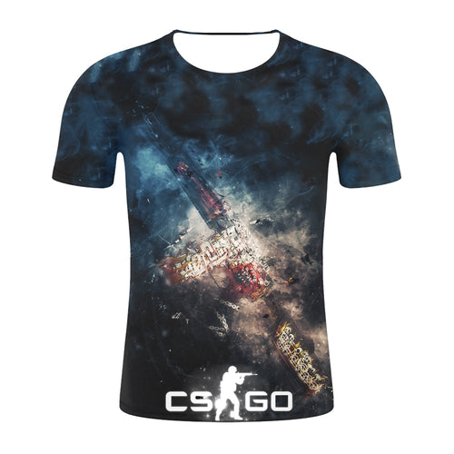 CS GO M4A4 HELL FIRE 3D GAMER T SHIRT